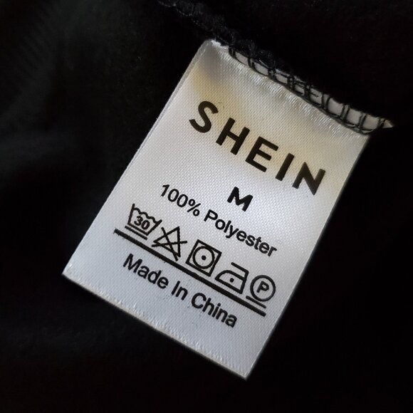 Shein Black Slayr Cross Print Drop Sleeve Casual Sweatshirt SZ M - Picture 6 of 7